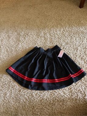 wild fable Black Circle Skirt with Red Stripe Accent